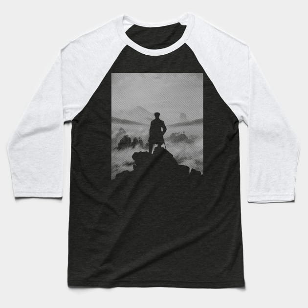 Mist-Kissed Solitude: Embrace the Wanderer within - Wanderer above the Sea of Fog minimized Baseball T-Shirt by pelagio